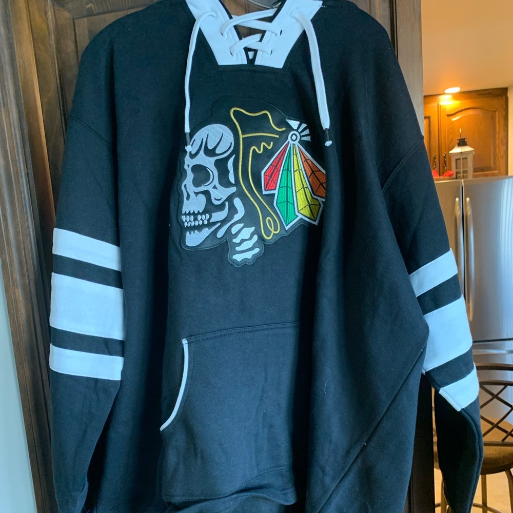 Brand new from Etsy Blackhawks sweatshirt.